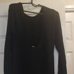 Garage Black Bodycon Mini Dress with Low U-Back - Size Large